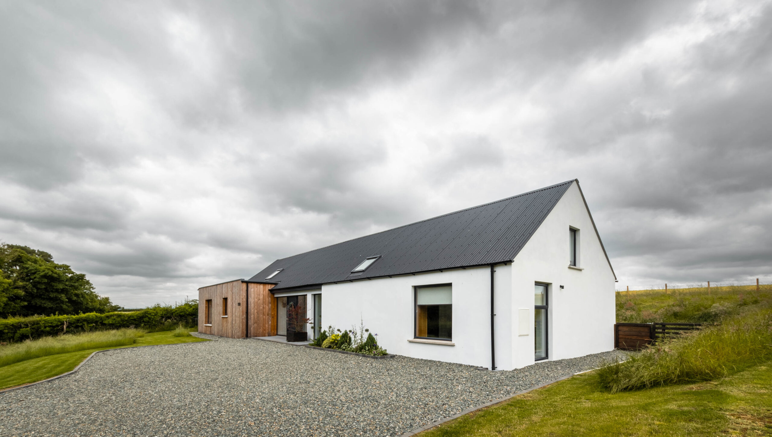 Front elevation of full house and land