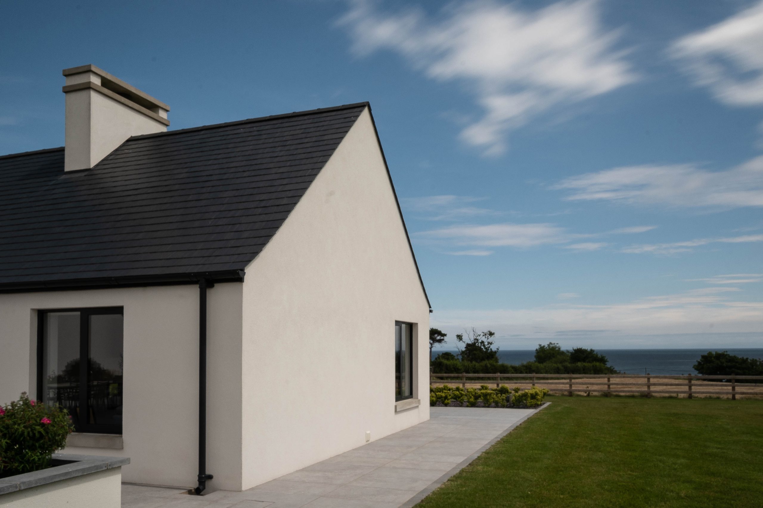 Side elevation showing the views from bungalow at Carnlough