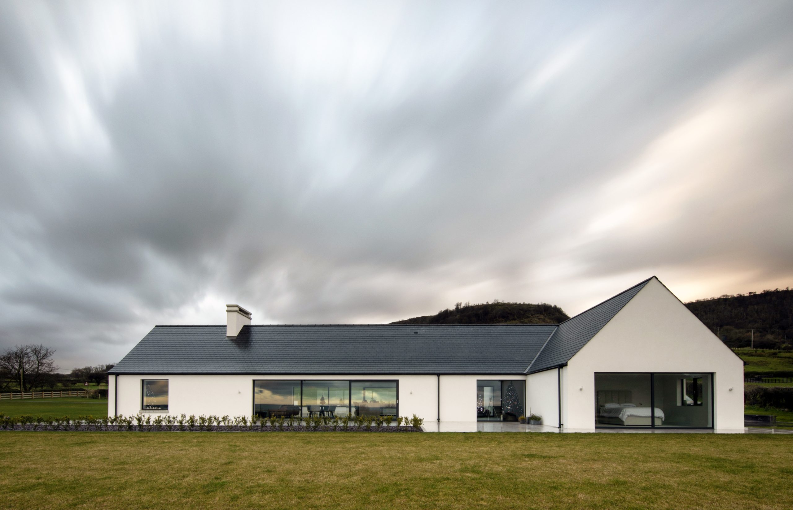 Front elevation of single storey house at Carnlough